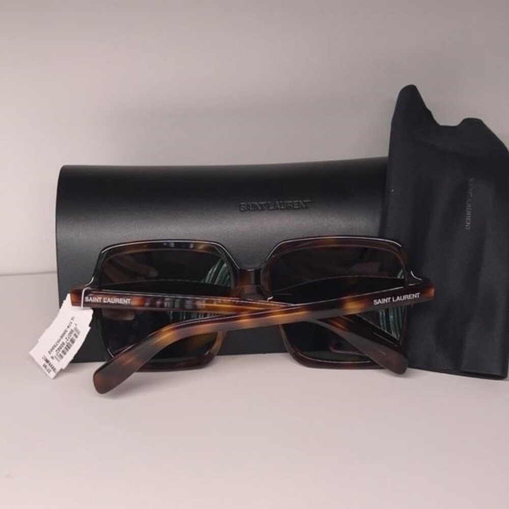 New Authentic Tortoise Square Sunglasses with Black Case SL 174 002 - Picture 5 of 13